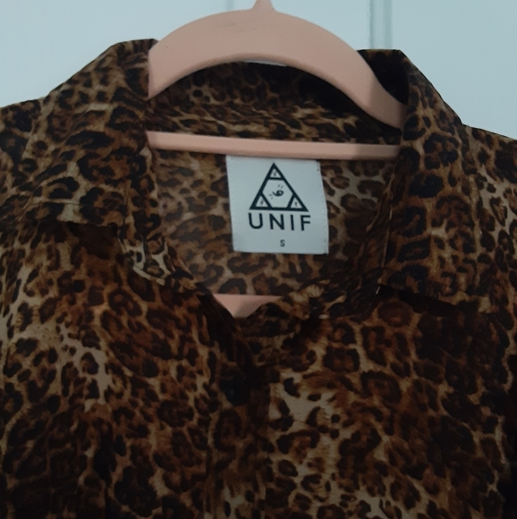 UNIF Animal Print Cut Out Blouse - S - Picture 3 of 6